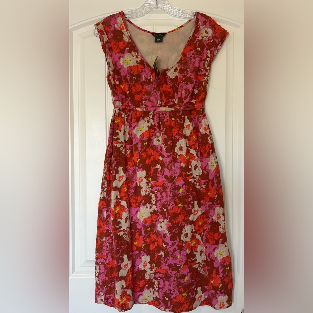 NWT Eddie Bauer Women's Floral Dress Sz 4 - Picture 5 of 14